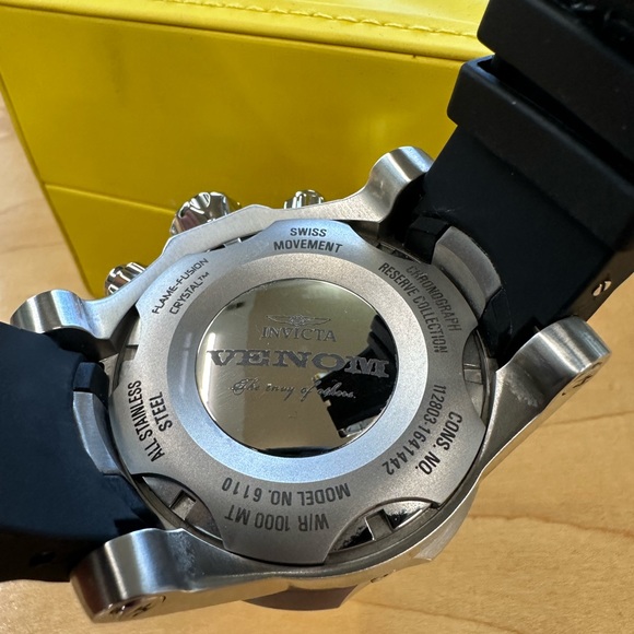 Invicta Men’s 6110 Reserve Quartz Chronograph Watch - Black Rubber Strap - Picture 11 of 15